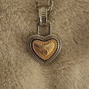 Two tone heart necklace